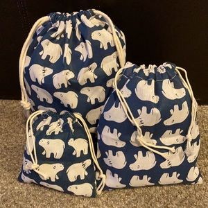 🐻‍❄️3pack of Polar Bear Drawstring Bags.